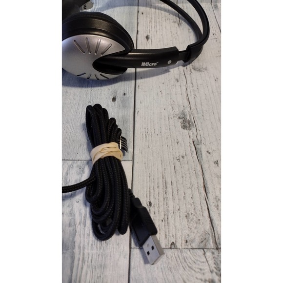 iMicro IMME282 Adjustable USB Noise Cancelling Dual Headset w/ Mic! PC/Laptop - Picture 3 of 5